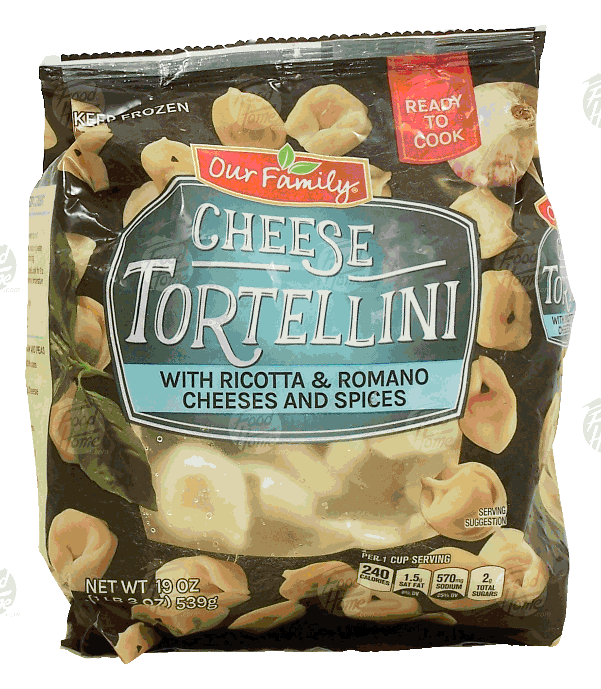 Our Family  cheese tortellini with ricotta & romano cheeses and spices Full-Size Picture